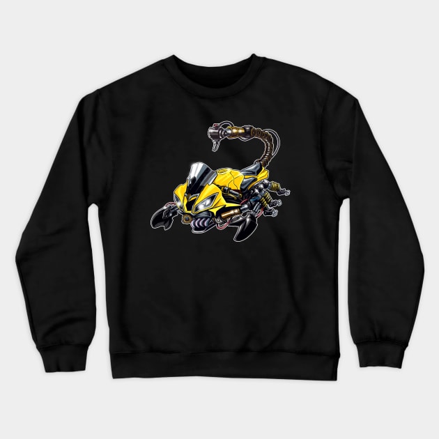 Yamaha R6 Scorpion Yellow Crewneck Sweatshirt by MOTORIND